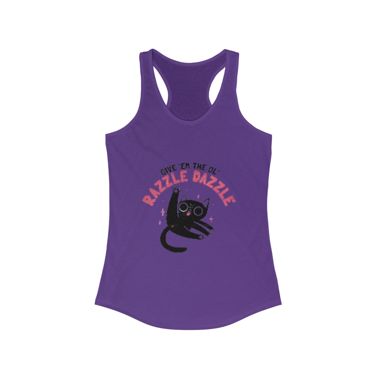 Razzle Dazzle Cat Tank Top, Cute Women's Summer Tank, Funny Cat Lover Gift, Yoga Shirt, Pet Owner T-Shirt, Fun Workout Apparel