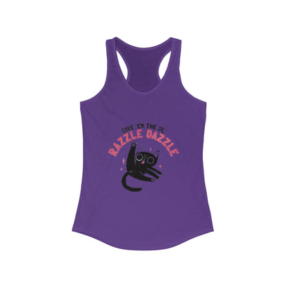 Razzle Dazzle Cat Tank Top, Cute Women's Summer Tank, Funny Cat Lover Gift, Yoga Shirt, Pet Owner T-Shirt, Fun Workout Apparel