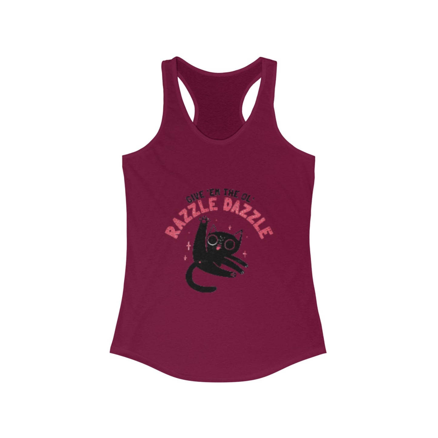 Razzle Dazzle Cat Tank Top, Cute Women's Summer Tank, Funny Cat Lover Gift, Yoga Shirt, Pet Owner T-Shirt, Fun Workout Apparel
