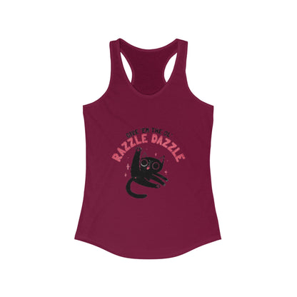 Razzle Dazzle Cat Tank Top, Cute Women's Summer Tank, Funny Cat Lover Gift, Yoga Shirt, Pet Owner T-Shirt, Fun Workout Apparel