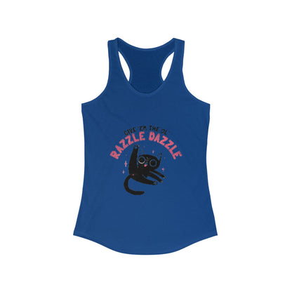 Razzle Dazzle Cat Tank Top, Cute Women's Summer Tank, Funny Cat Lover Gift, Yoga Shirt, Pet Owner T-Shirt, Fun Workout Apparel