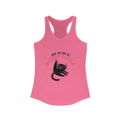 Razzle Dazzle Cat Tank Top, Cute Women's Summer Tank, Funny Cat Lover Gift, Yoga Shirt, Pet Owner T-Shirt, Fun Workout Apparel