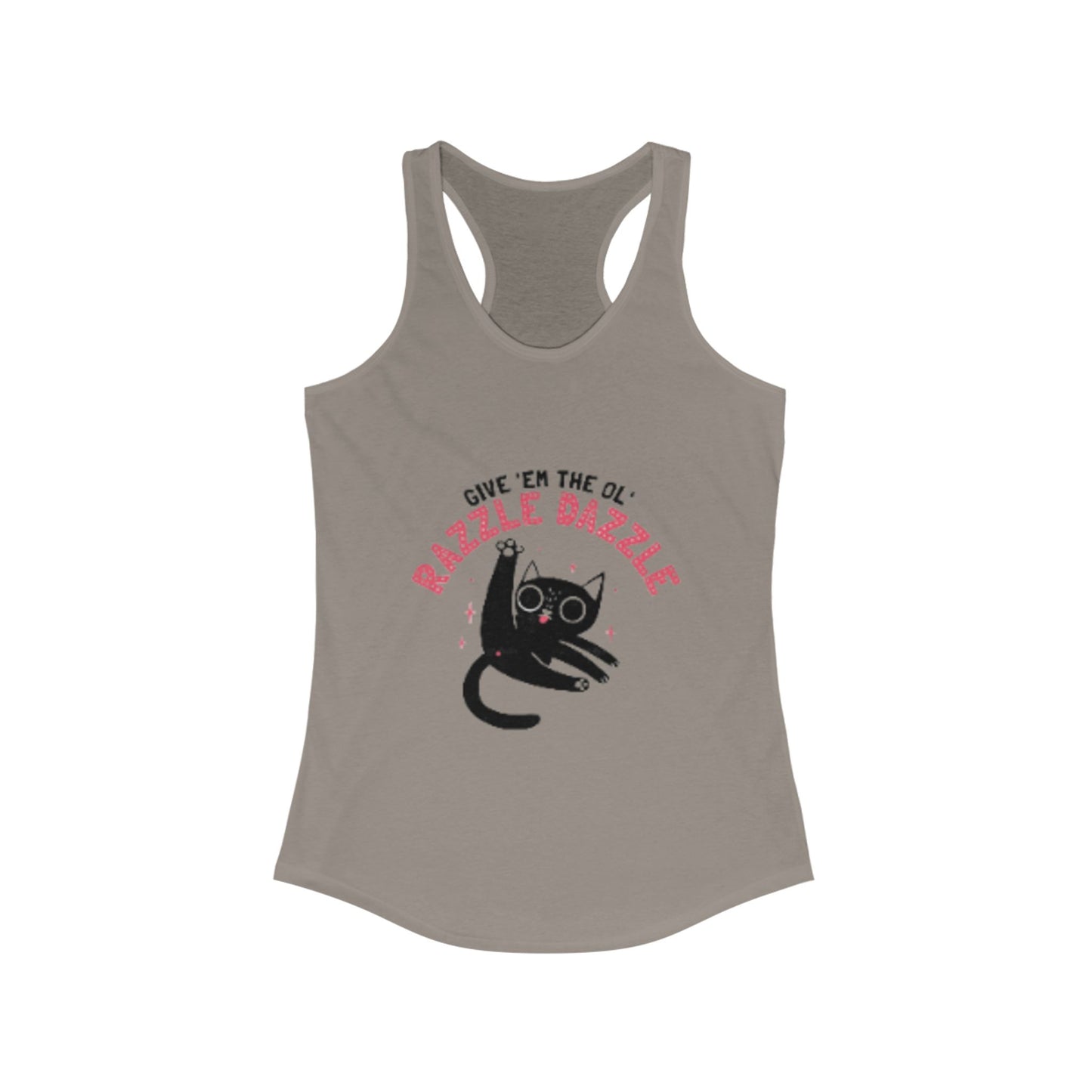 Razzle Dazzle Cat Tank Top, Cute Women's Summer Tank, Funny Cat Lover Gift, Yoga Shirt, Pet Owner T-Shirt, Fun Workout Apparel