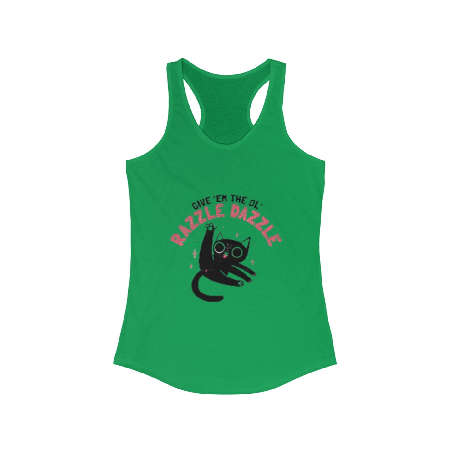 Razzle Dazzle Cat Tank Top, Cute Women's Summer Tank, Funny Cat Lover Gift, Yoga Shirt, Pet Owner T-Shirt, Fun Workout Apparel