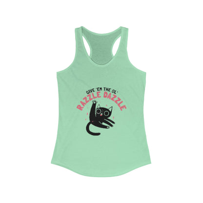 Razzle Dazzle Cat Tank Top, Cute Women's Summer Tank, Funny Cat Lover Gift, Yoga Shirt, Pet Owner T-Shirt, Fun Workout Apparel
