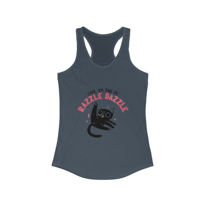 Razzle Dazzle Cat Tank Top, Cute Women's Summer Tank, Funny Cat Lover Gift, Yoga Shirt, Pet Owner T-Shirt, Fun Workout Apparel