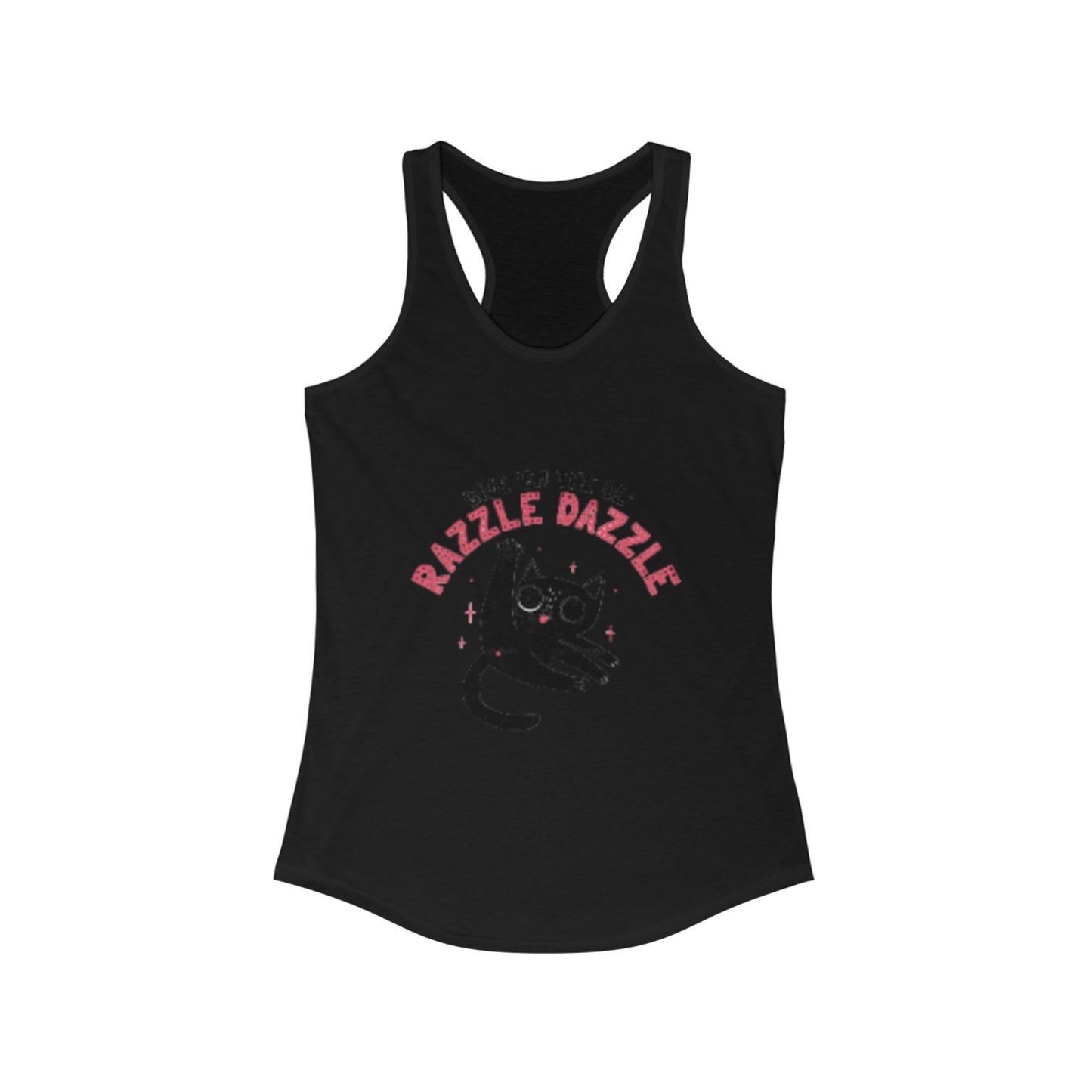 Razzle Dazzle Cat Tank Top, Cute Women's Summer Tank, Funny Cat Lover Gift, Yoga Shirt, Pet Owner T-Shirt, Fun Workout Apparel