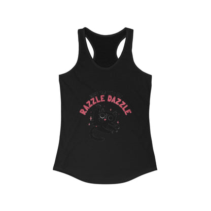 Razzle Dazzle Cat Tank Top, Cute Women's Summer Tank, Funny Cat Lover Gift, Yoga Shirt, Pet Owner T-Shirt, Fun Workout Apparel