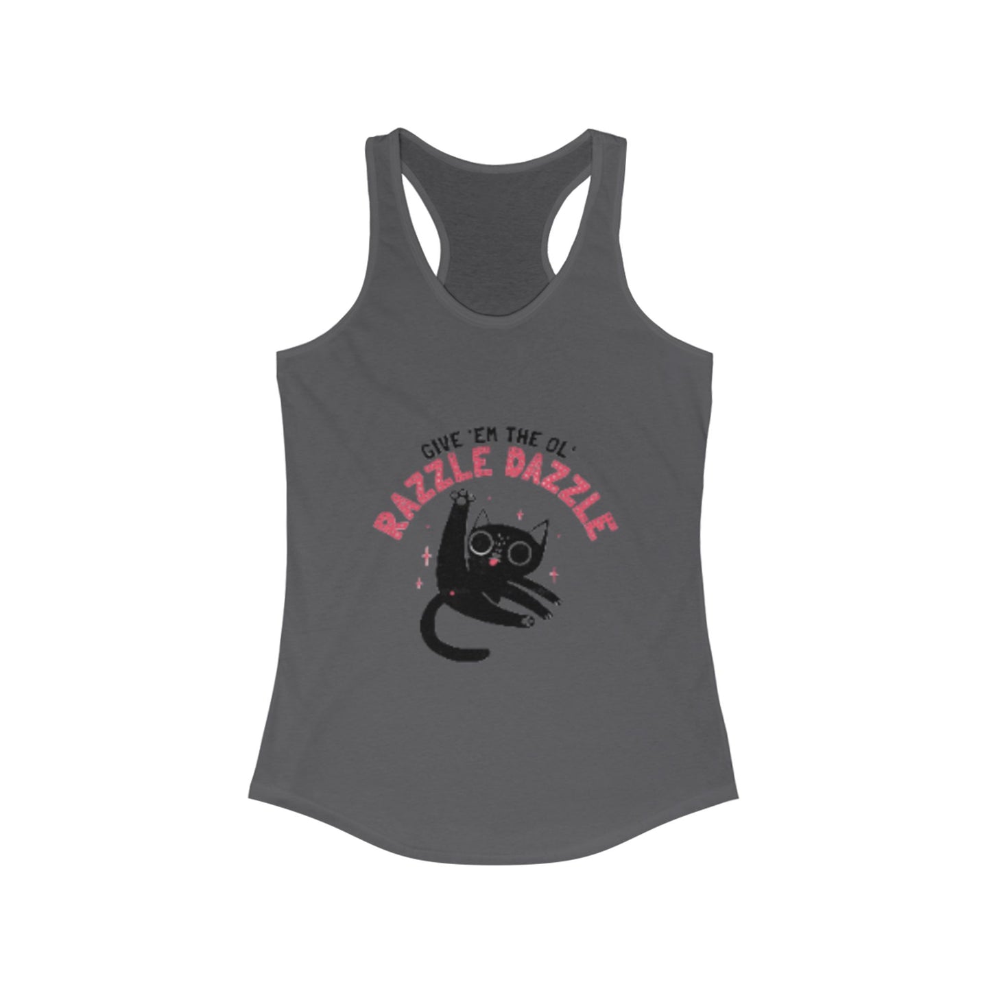 Razzle Dazzle Cat Tank Top, Cute Women's Summer Tank, Funny Cat Lover Gift, Yoga Shirt, Pet Owner T-Shirt, Fun Workout Apparel