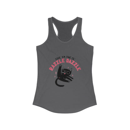 Razzle Dazzle Cat Tank Top, Cute Women's Summer Tank, Funny Cat Lover Gift, Yoga Shirt, Pet Owner T-Shirt, Fun Workout Apparel