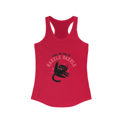 Razzle Dazzle Cat Tank Top, Cute Women's Summer Tank, Funny Cat Lover Gift, Yoga Shirt, Pet Owner T-Shirt, Fun Workout Apparel