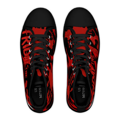Horror Friday the 13th Sneakers, Scary Halloween Shoes, Creepy High Top Footwear, Gothic Fashion, Spooky Kicks - IntuitiveEncBoutique