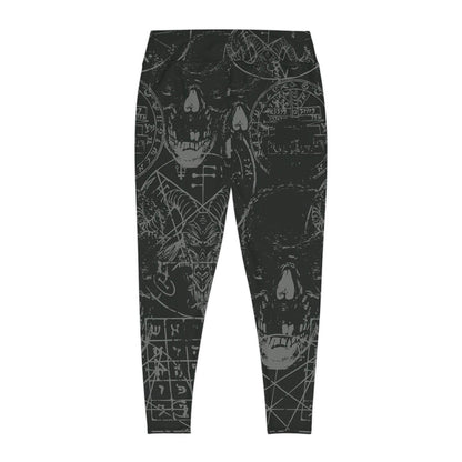 Dark Aesthetic Plus Size Leggings, Comfortable Stretch Leggings for Casual Wear, Halloween Outfit, Alternative Fashion, Edgy Athleisure - IntuitiveEncBoutique