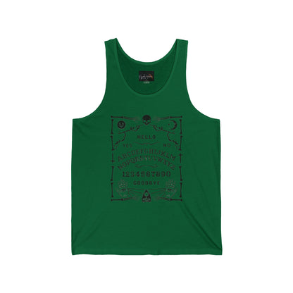 Spooky Ouija Board Tank, Unisex Jersey Tank Top, Halloween Shirt, Gothic Gift, Witchy Apparel, Summer Vibes, Festival Wear