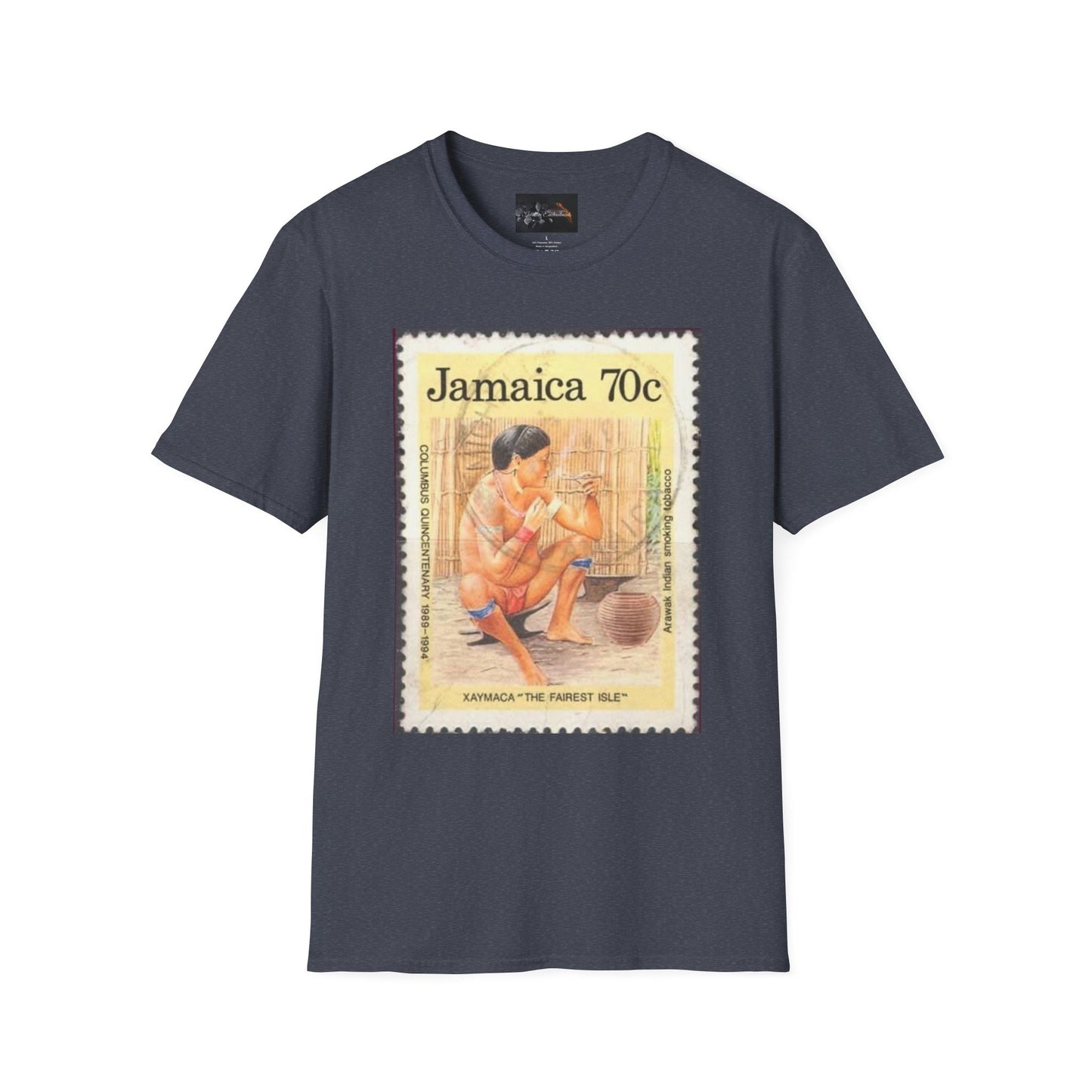 Vintage Jamaica Stamp Tee, Softstyle T-Shirt, Unisex Graphic Tee, Bohemian Style Shirt, Travel Lovers Apparel, Cool Gift Idea