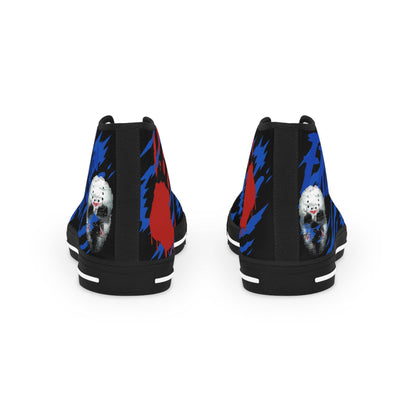 Horror High Top Sneakers, Halloween Shoes, Creepy Men's Footwear, Scary Friday the 13th Sneakers, Horror Movie Apparel - IntuitiveEncBoutique