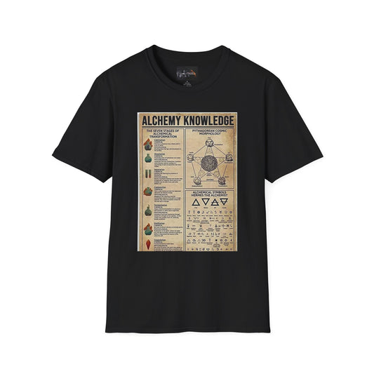 Alchemy Knowledge Unisex T-Shirt, Vintage-style Graphic Tee, Gift for Historians, Science Lovers, Unique Learning Shirt, Educational Apparel