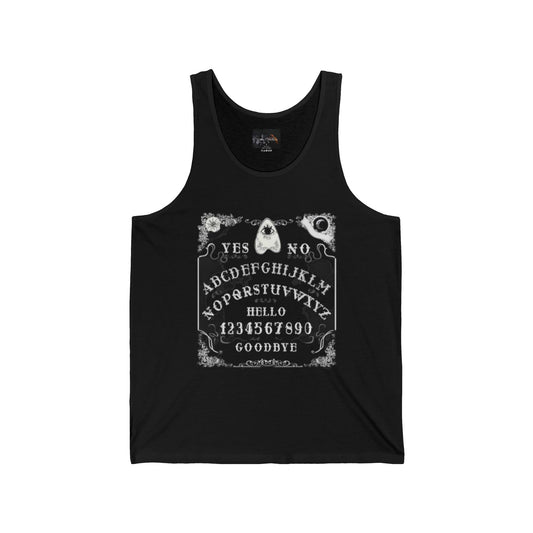 Spooky Ouija Board Tank, Unisex Jersey Tank Top, Halloween Shirt, Gothic Gift, Witchy Apparel, Summer Vibes, Festival Wear
