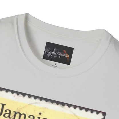 Vintage Jamaica Stamp Tee, Softstyle T-Shirt, Unisex Graphic Tee, Bohemian Style Shirt, Travel Lovers Apparel, Cool Gift Idea