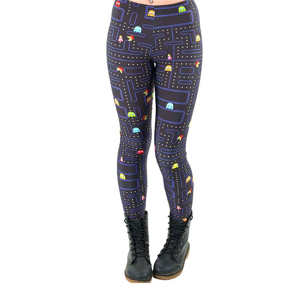 New Maze Print Pacman Women Leggings - IntuitiveEncBoutique