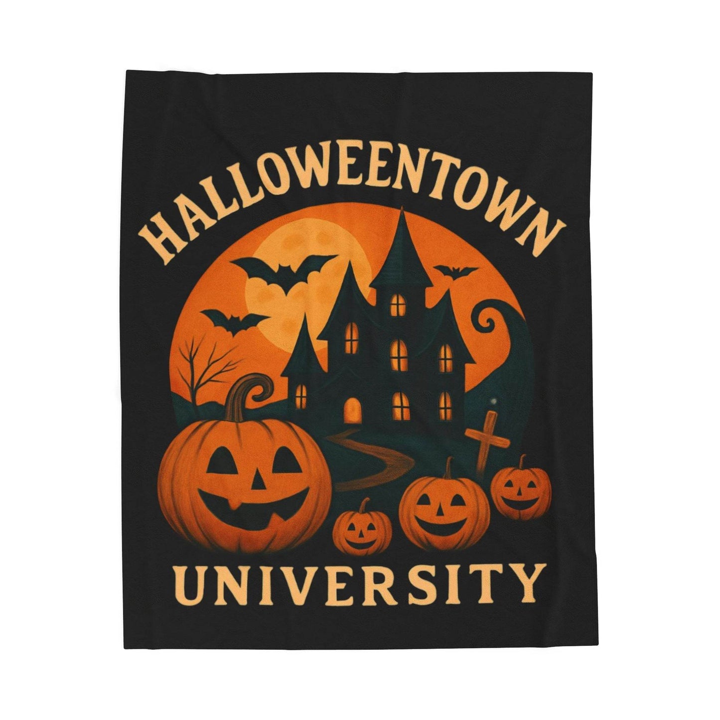 Halloween-Themed Velveteen Plush Blanket - Cozy Decor for Fall, Gift for Students, Spooky Vibes, Perfect for Home, Halloween Party [...] - IntuitiveEncBoutique