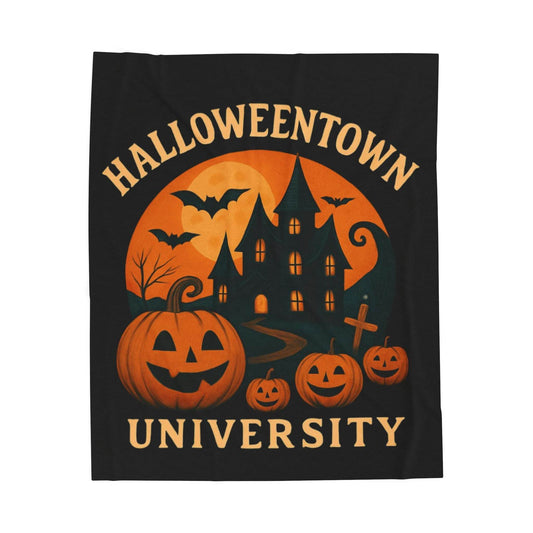 Halloween-Themed Velveteen Plush Blanket - Cozy Decor for Fall, Gift for Students, Spooky Vibes, Perfect for Home, Halloween Party [...] - IntuitiveEncBoutique