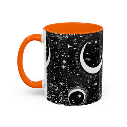 Star Moon Cup - Celestial Design Coffee Mug, 11oz Tea Cup, Astrology Lover Gift, Kitchen Decor, Celestial Kitchenware, Ceramic Beverage Mug - IntuitiveEncBoutique