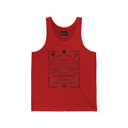 Spooky Ouija Board Tank, Unisex Jersey Tank Top, Halloween Shirt, Gothic Gift, Witchy Apparel, Summer Vibes, Festival Wear