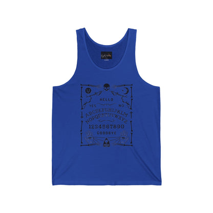 Spooky Ouija Board Tank, Unisex Jersey Tank Top, Halloween Shirt, Gothic Gift, Witchy Apparel, Summer Vibes, Festival Wear