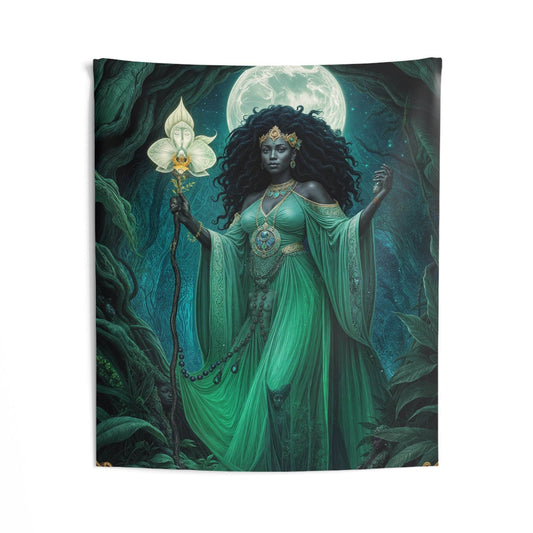 Enchanting Goddess Wall Tapestry, Boho Decor, Mystical Art Wall Hanging, Home Decoration, Ethereal Room Accent, Made by me. - IntuitiveEncBoutique