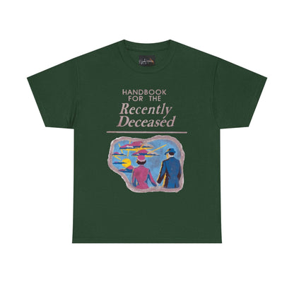 Vintage-Inspired Unisex Tee, Handbook for the Recently Deceased Shirt, Cool Graphic Tee, Unique Gift for Death Awareness, Halloween Costume - IntuitiveEncBoutique