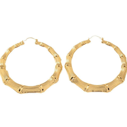 Stainless Steel Textured Hoop Earrings - IntuitiveEncBoutique