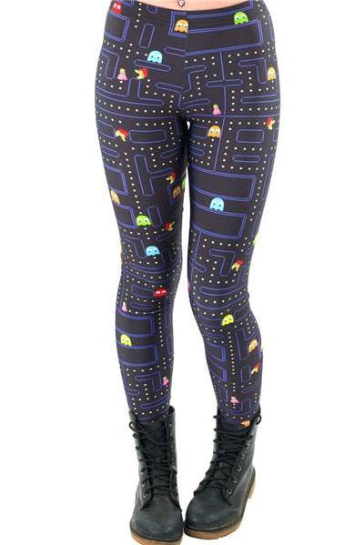 New Maze Print Pacman Women Leggings - IntuitiveEncBoutique