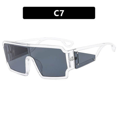 Square connected sunglasses with hollowed out avant-garde personality Instagram popular fashion street photography futuristic sunglasses - IntuitiveEncBoutique