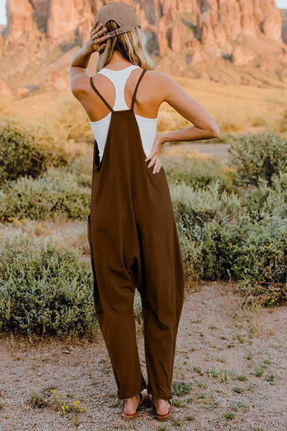 Double Take Full Size V-Neck Sleeveless Jumpsuit with Pockets - IntuitiveEncBoutique