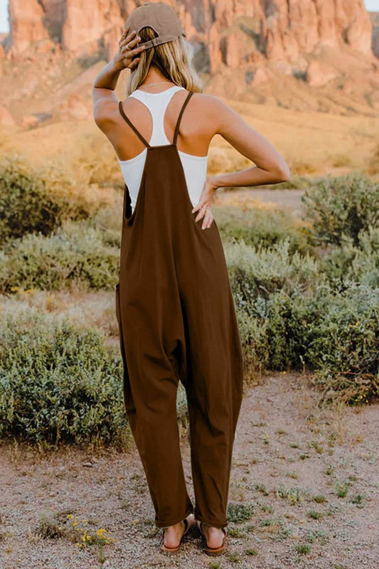 Double Take Full Size V-Neck Sleeveless Jumpsuit with Pockets - IntuitiveEncBoutique
