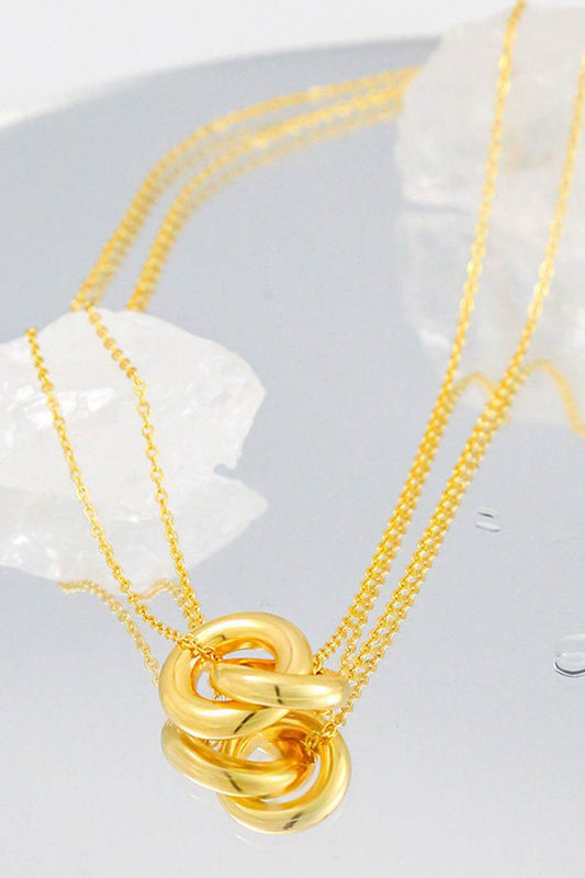 Linked Ring Pendant Chain Necklace - IntuitiveEncBoutique