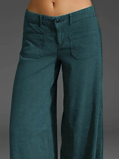 Full Size Wide Leg Pants with Pockets Plus Size - IntuitiveEncBoutique