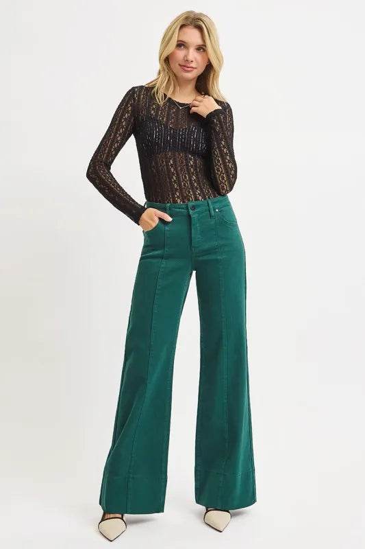 RISEN Full Size Tummy Control Mid Rise Wide Leg Jeans Plus Size - IntuitiveEncBoutique
