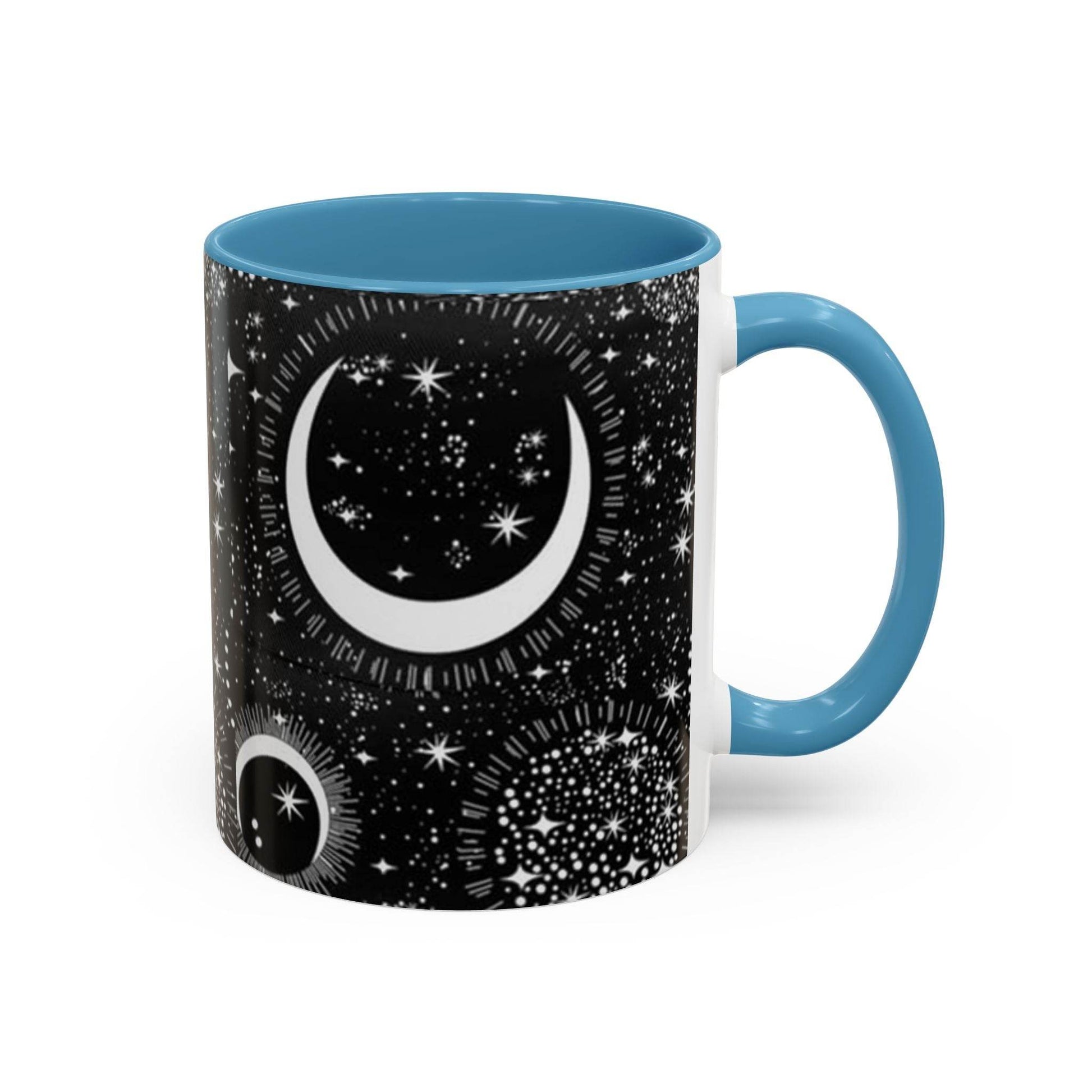 Star Moon Cup - Celestial Design Coffee Mug, 11oz Tea Cup, Astrology Lover Gift, Kitchen Decor, Celestial Kitchenware, Ceramic Beverage Mug - IntuitiveEncBoutique
