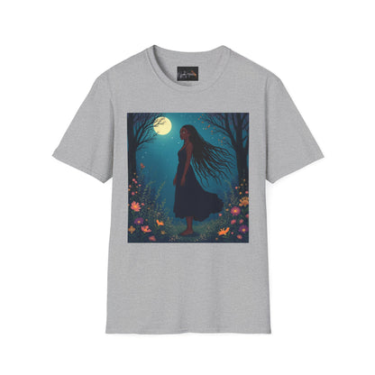 Moonlit Silhouette Unisex T-Shirt, Softstyle Tee for Nature Lovers, Perfect for Gifts and Everyday Wear