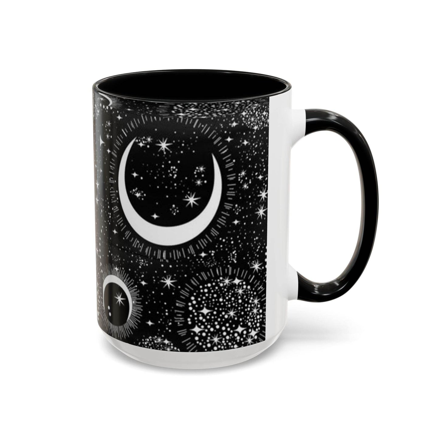 Star Moon Cup - Celestial Design Coffee Mug, 11oz Tea Cup, Astrology Lover Gift, Kitchen Decor, Celestial Kitchenware, Ceramic Beverage Mug - IntuitiveEncBoutique