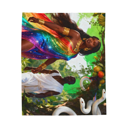 Throw Blanket - Damballah and Ayida Wedo Serpent Spirits Design