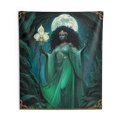 Enchanting Goddess Wall Tapestry, Boho Decor, Mystical Art Wall Hanging, Home Decoration, Ethereal Room Accent, Made by me. - IntuitiveEncBoutique