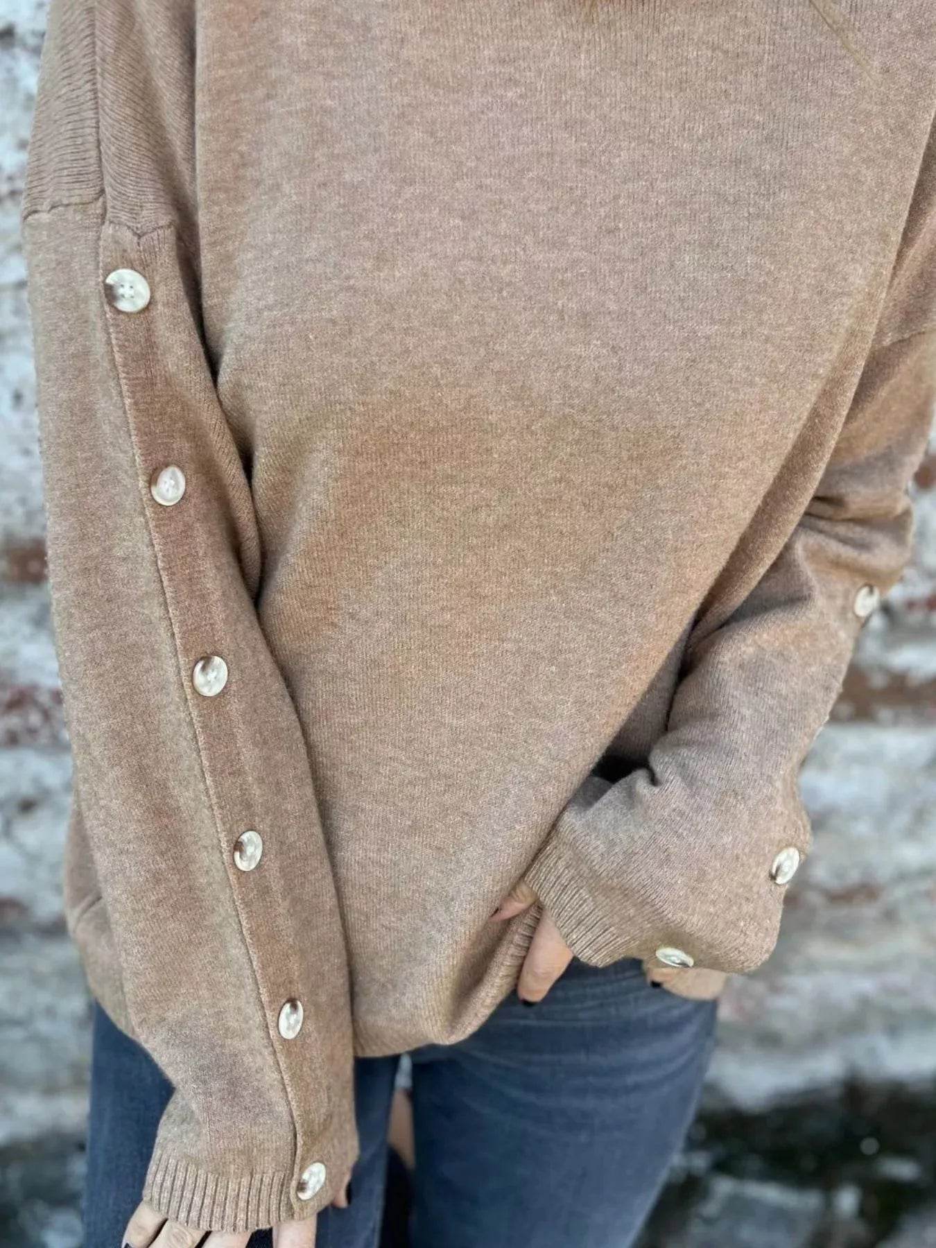 Full Size Turtleneck Long Sleeve Sweater Plus Size - IntuitiveEncBoutique