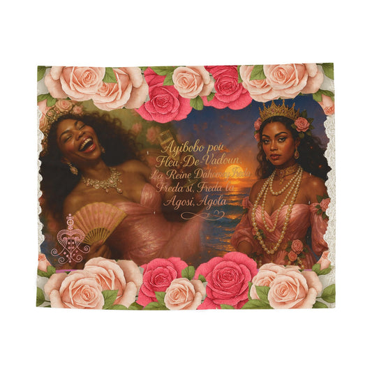 Velveteen Plush Blanket, Erzulie Freda Dahomey Cozy Throw, Afrocentric Decor, Gift for Her, Home Comfort, Cultural Arts, Celebrations