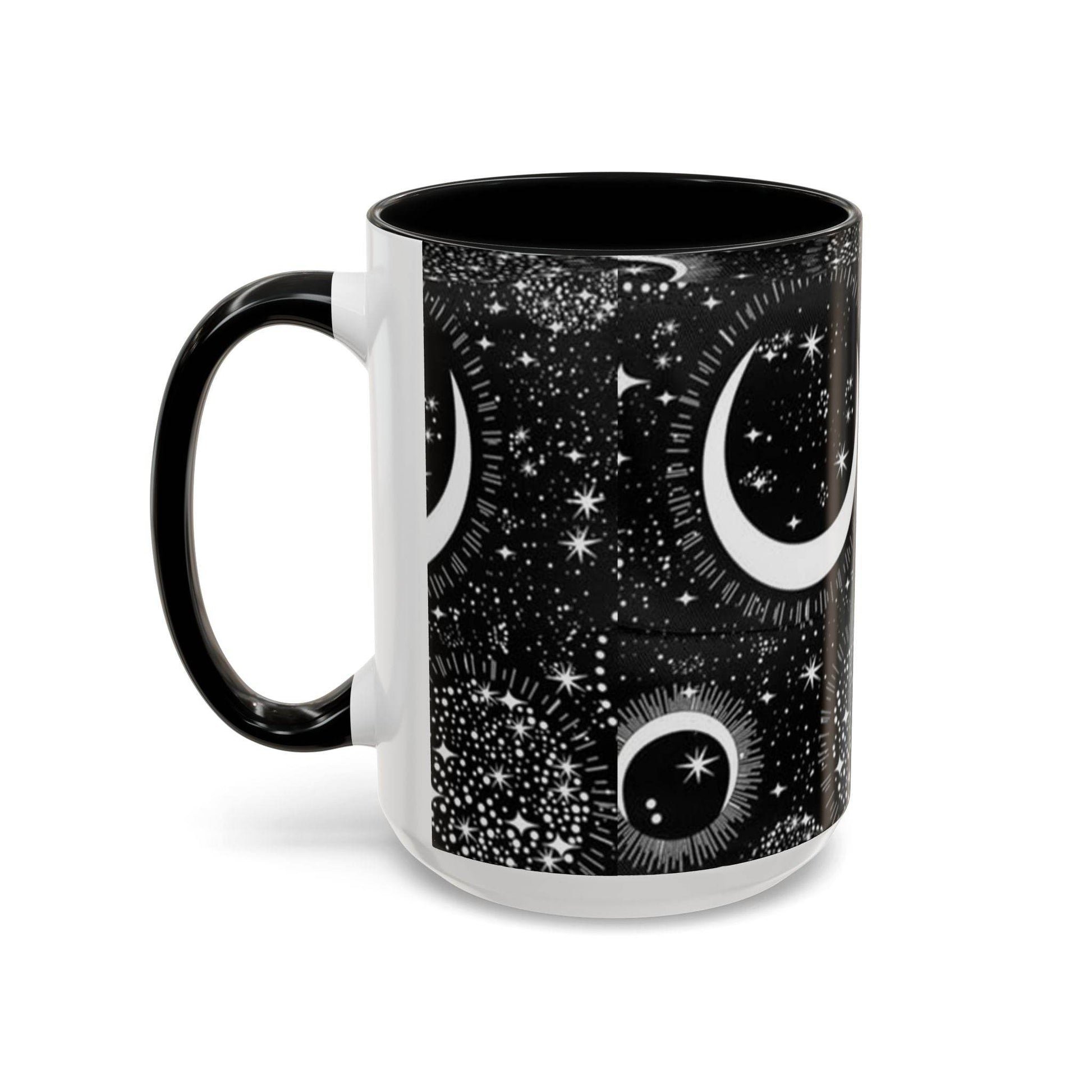 Star Moon Cup - Celestial Design Coffee Mug, 11oz Tea Cup, Astrology Lover Gift, Kitchen Decor, Celestial Kitchenware, Ceramic Beverage Mug - IntuitiveEncBoutique