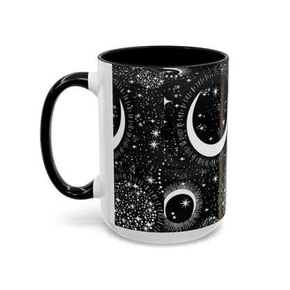Star Moon Cup - Celestial Design Coffee Mug, 11oz Tea Cup, Astrology Lover Gift, Kitchen Decor, Celestial Kitchenware, Ceramic Beverage Mug - IntuitiveEncBoutique