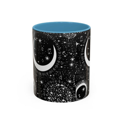 Star Moon Cup - Celestial Design Coffee Mug, 11oz Tea Cup, Astrology Lover Gift, Kitchen Decor, Celestial Kitchenware, Ceramic Beverage Mug - IntuitiveEncBoutique