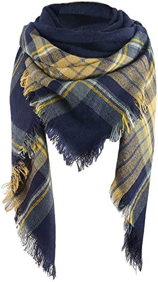 women scarves-yellow blue - IntuitiveEncBoutique